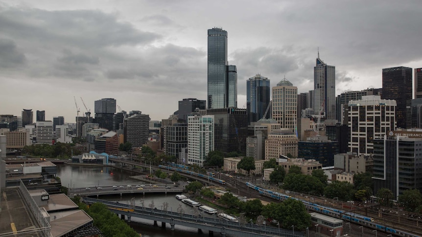 Stormy skies over the Yarra River in Melbourne.