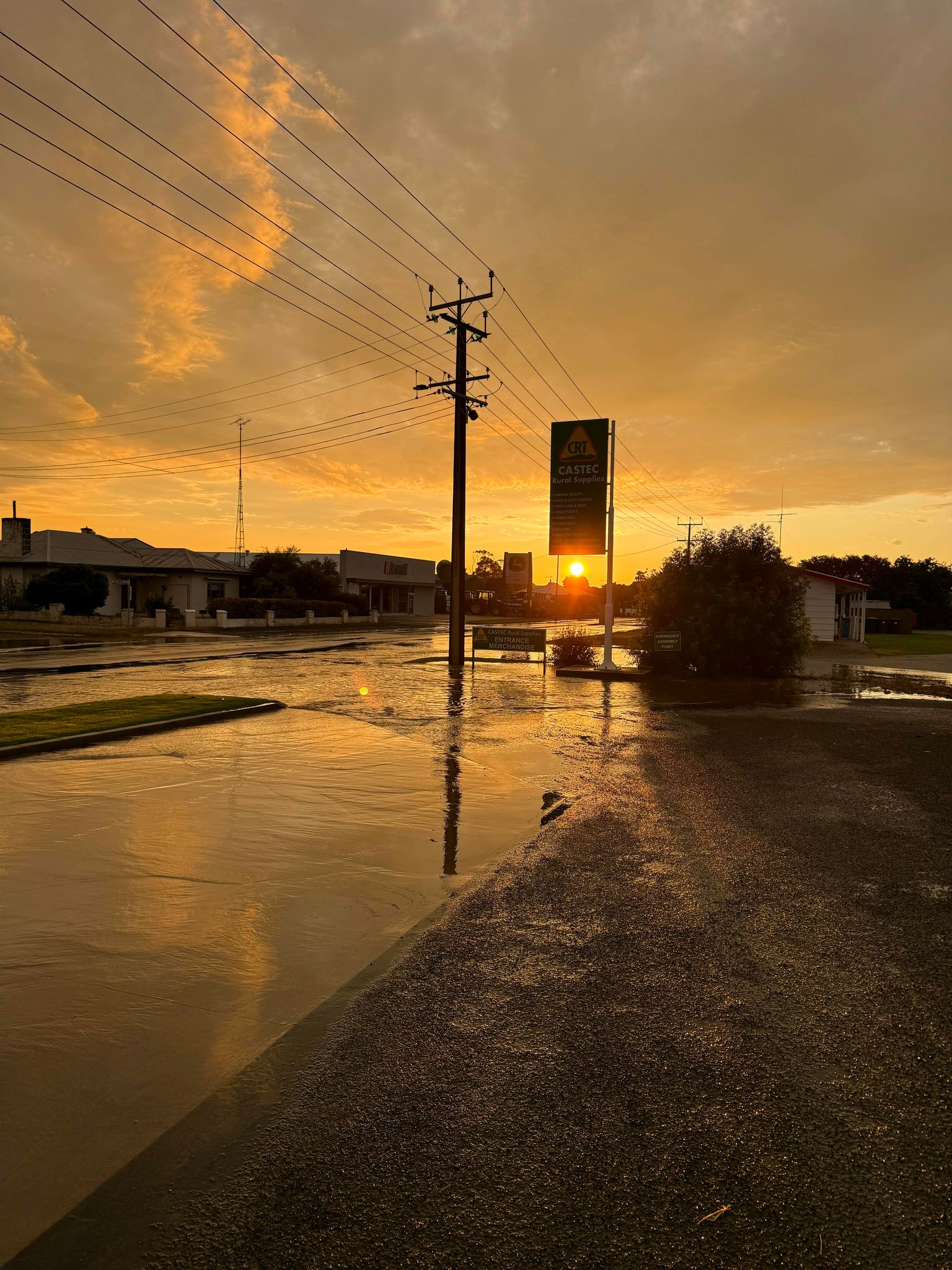 A flooded street in Naracoorte.