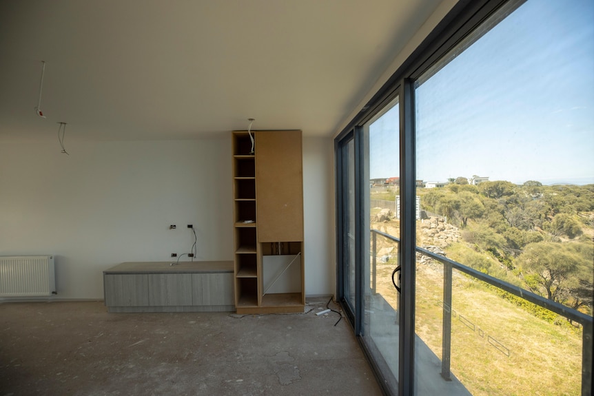 Interior of an unfinished home.