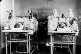 Children with polio in iron lungs at the Royal Children's Hospital, Melbourne