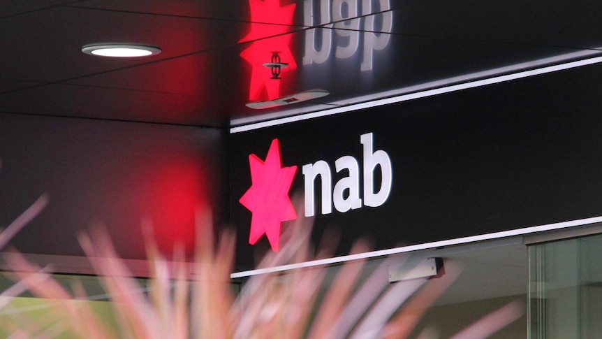 An NAB bank signage in Brisbane