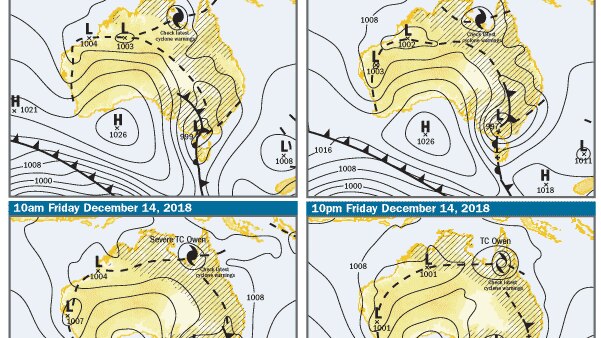 The synoptic forecasts maps for the next four days.