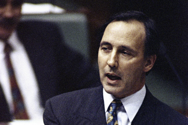 Paul Keating speaks during Question Time.