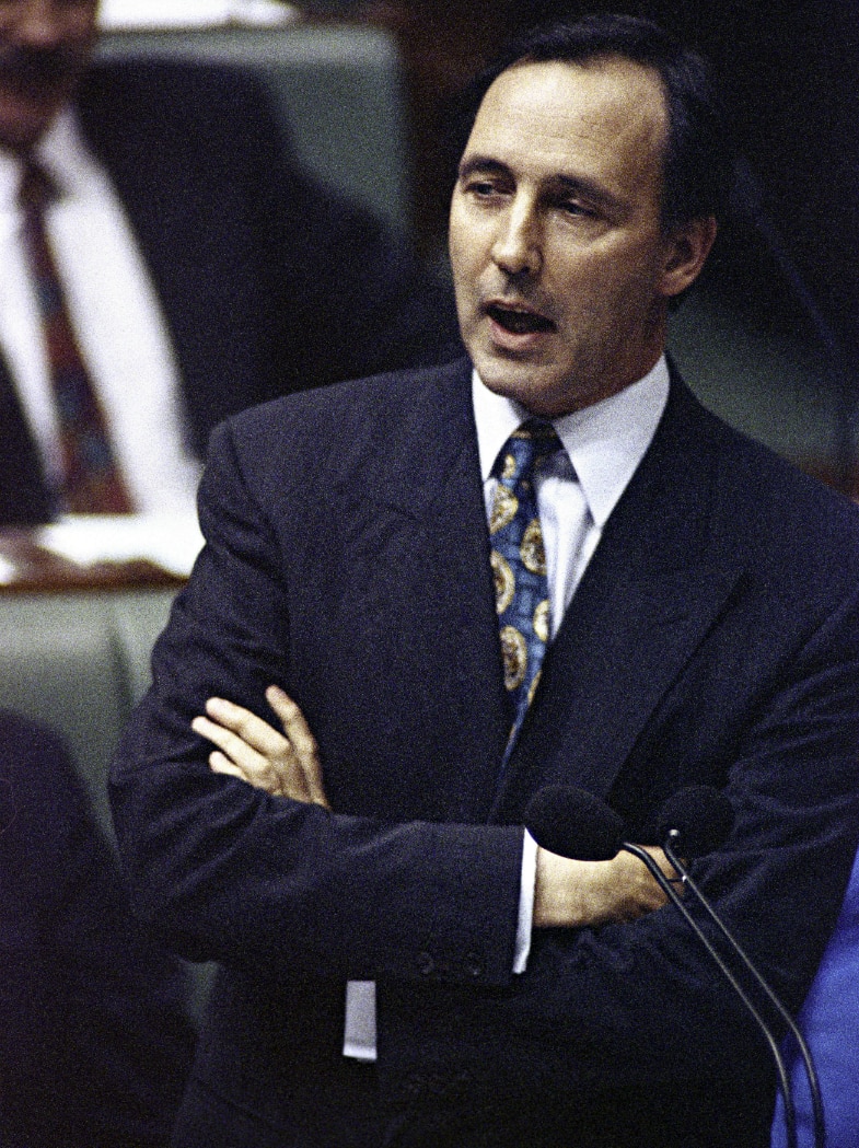 Paul Keating parle pendant l'heure des questions.