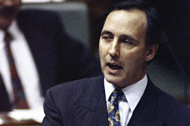 Paul Keating speaks during Question Time.