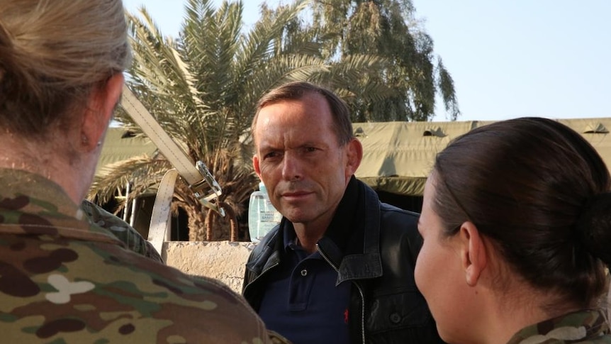 Tony Abbott speaks to ADF personnel