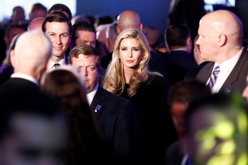 Ivanka Trump attends a reception for the new US embassy.