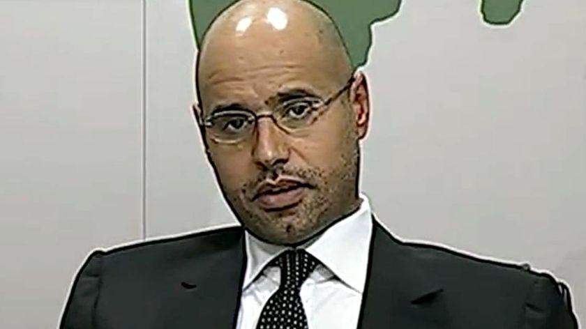 Moamar Gaddafi's son, Saif el-Islam Gaddafi, speaks on Al Jazeera