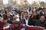 Egyptian protesters shout anti-Mubarak slogans