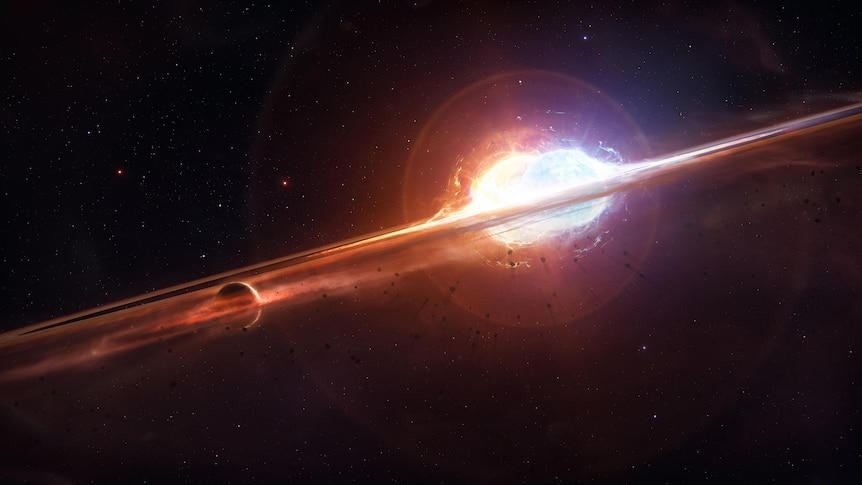 Artist impression of a violent merger between two stars 