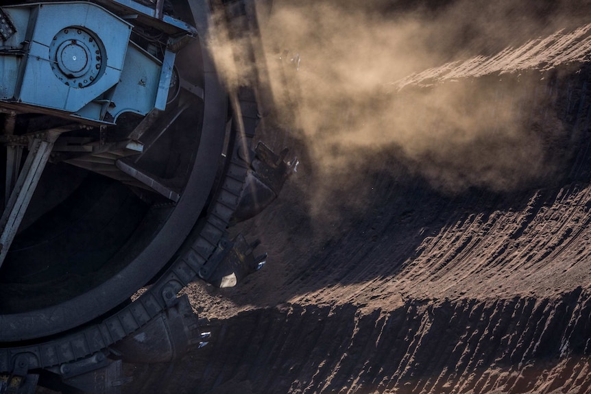 An enormous dredge at the Hazelwood mine digs coal from the earth