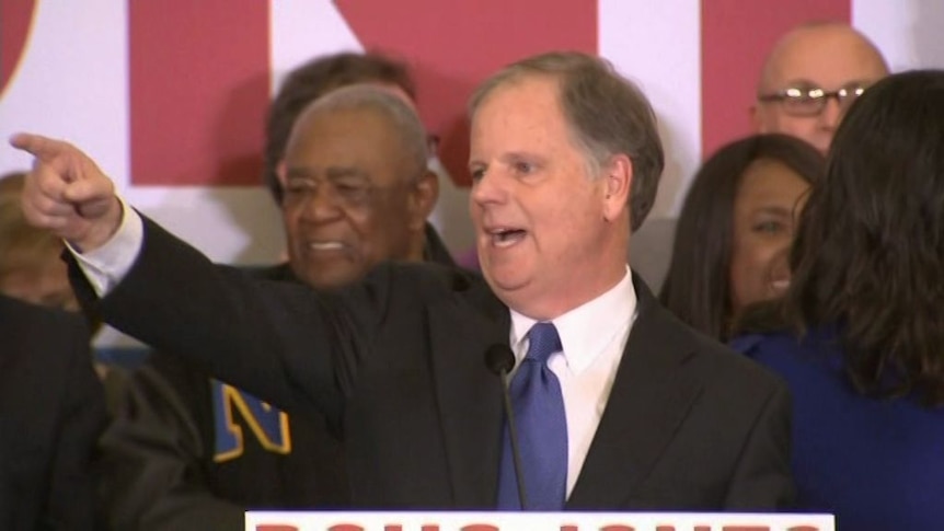 Democrat Doug Jones 'overwhelmed' by victory in traditionally Republican Alabama