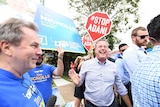 Tim Nicholls shouted down by Adani protesters