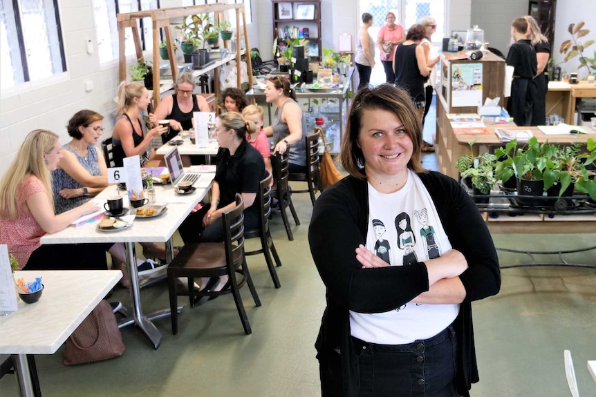 Henbury School deputy principal Lauren Hoffmeyer at Henbury on Aralia cafe in Nightcliff