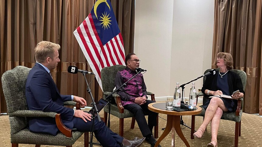 Malaysian Prime Minister Anwar Ibrahim speaking to Hamish Macdonald and Geraldine Doogue at the ASEAN-Australia Special Summit.