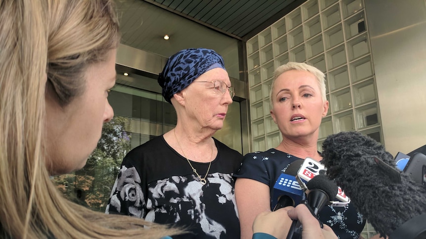 Deborah Bryant talking to the media outside the NSW Coroner's Court