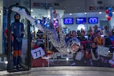 Amy Watson performs her indoor skydiving routine