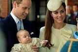 Prince William, Catherine and Prince George arrive at christening