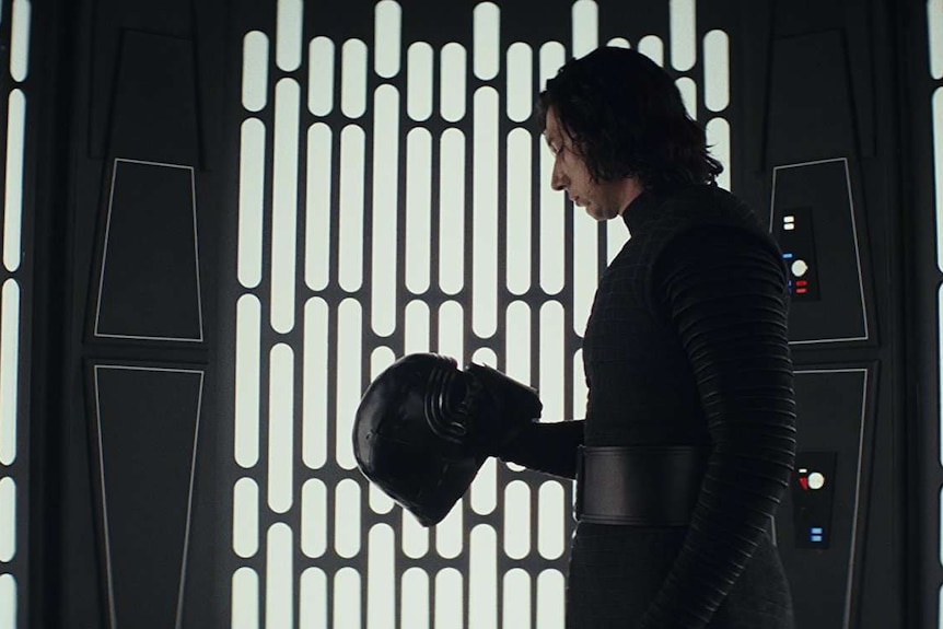 Adam Driver as Kylo Ren in Star Wars: The Last Jedi.