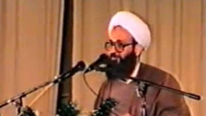 Manteghi Boroujerdi, otherwise known as Sheik Haron, makes a speech in Sydney in 2008.