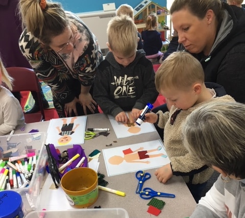 Kids drawing at childcare 