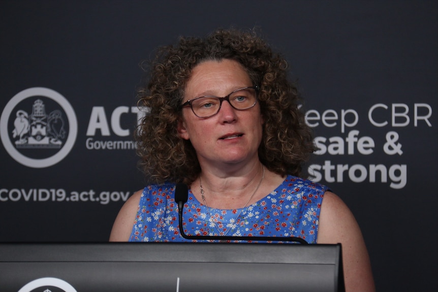 ACT Chief Health Officer Dr Kerryn Coleman gives a press conference.
