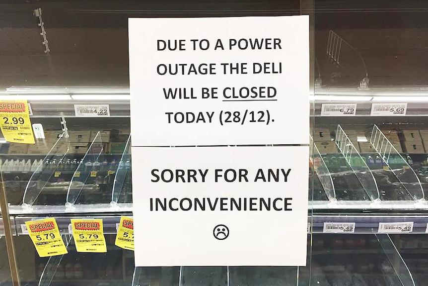 Supermarket deli without power