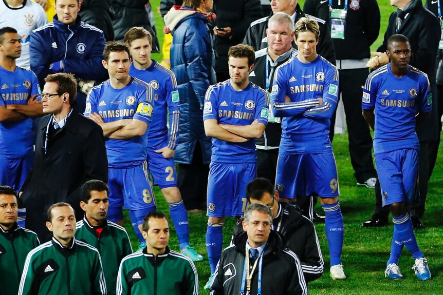 Dejection ... Chelsea faces a long trip back to England after the shock loss.