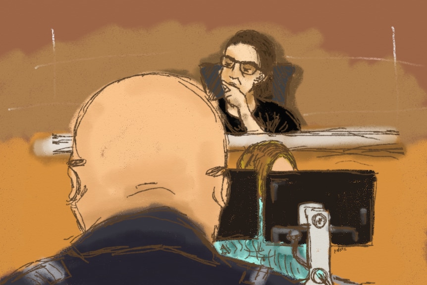 Courtroom sketch of Toowoomba magistrate Clare Kelly