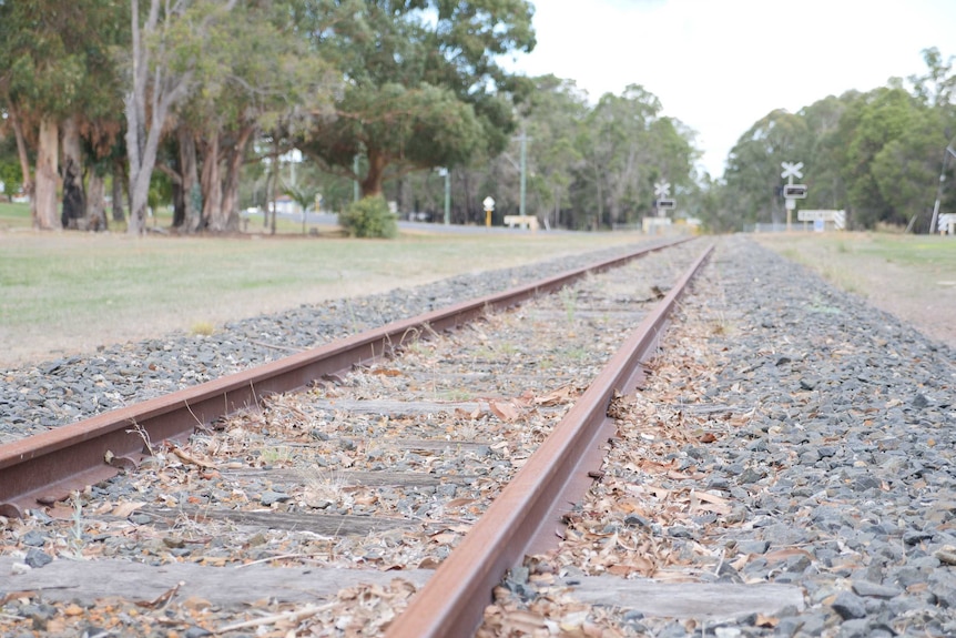 A rail line in WA's South West lays idle.