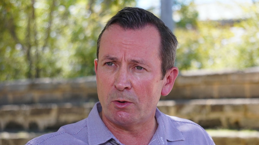 A close up photo of Mark McGowan wearing an open-neck shirt