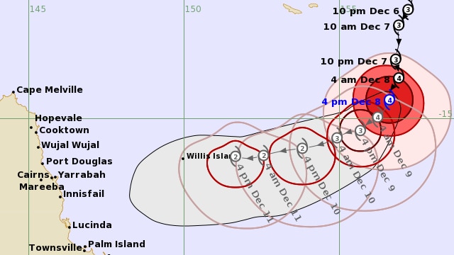 A map shows Tropical Cyclone Jasper approaching Queensland.