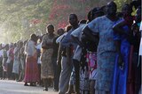 Kenyan voters queue at a polling station