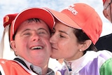 Steven and Michelle Payne with the Melbourne Cup