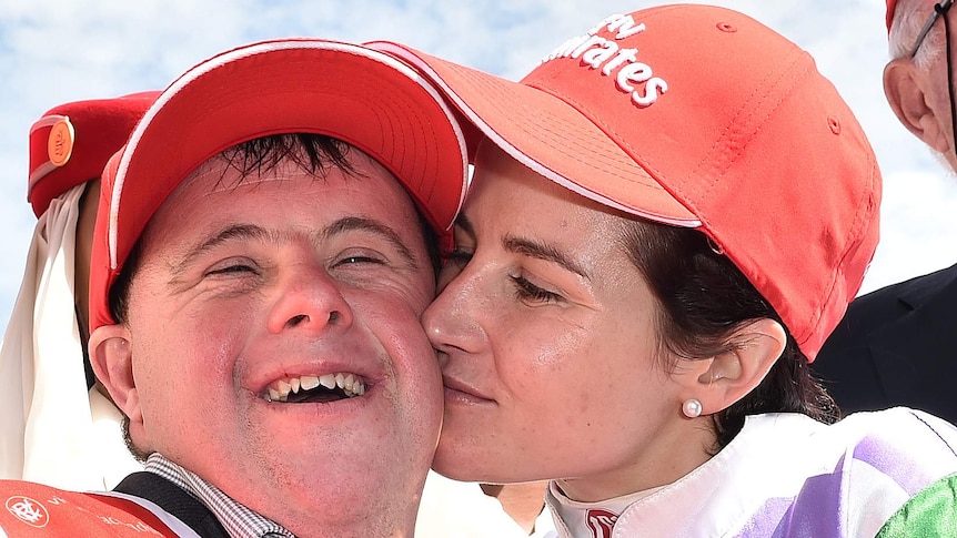 Steven and Michelle Payne with the Melbourne Cup