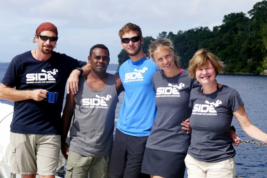 The crew of dive boat the Taka