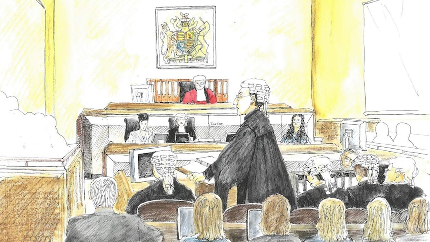 A courtroom sketch artist's impression of the Snowtown murder trial.