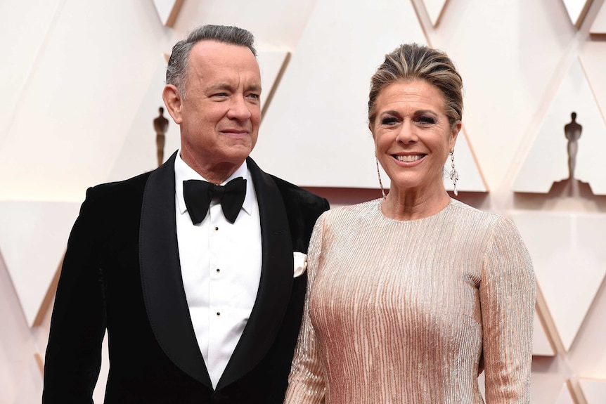 Tom Hanks and Rita Wilson on the red carpet at the Oscars