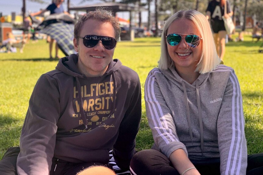 Bella Harlow and her husband at Burleigh having a picnic.