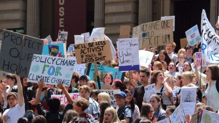 young people protesting for action on climate change in Australia