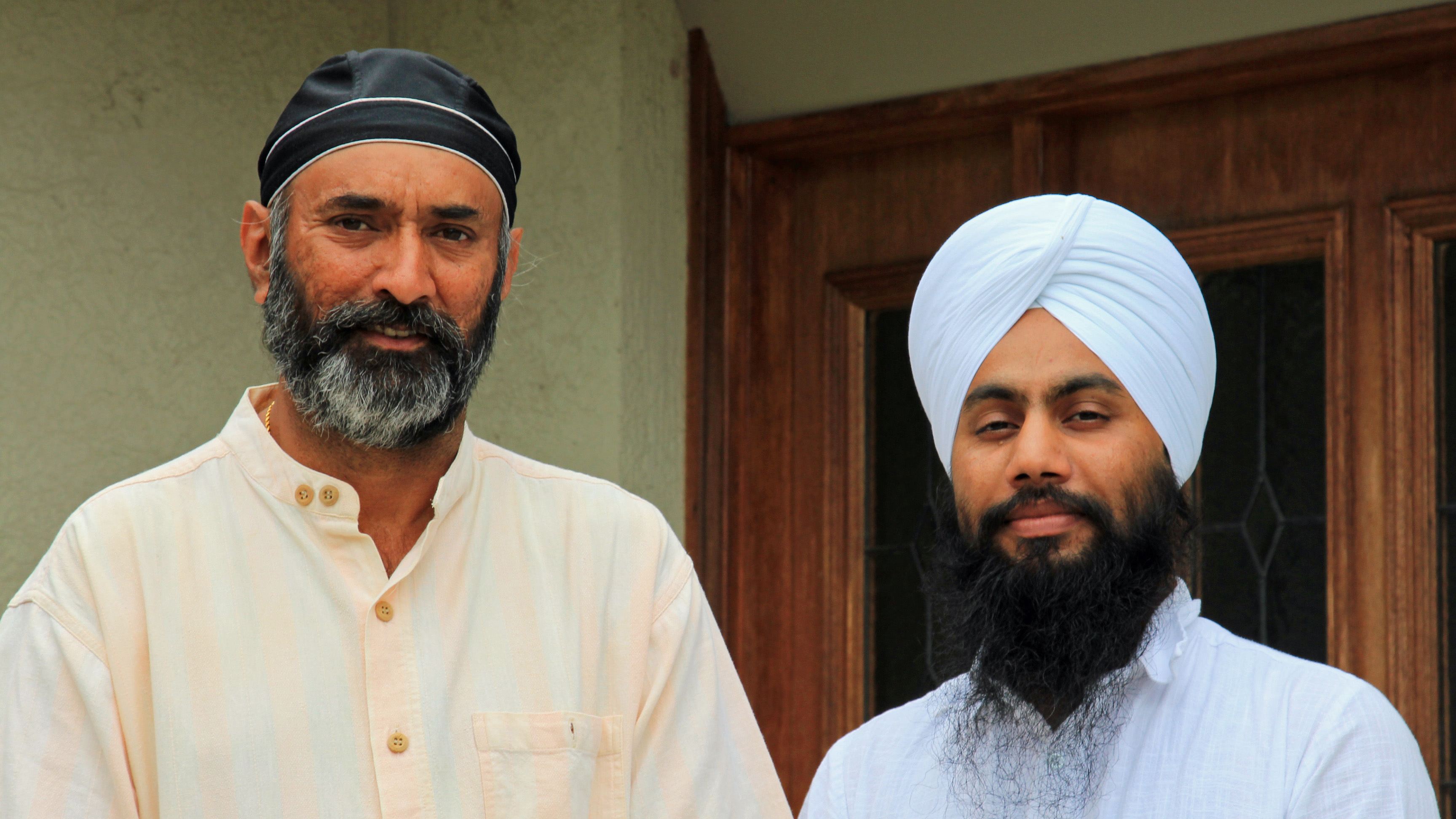 Narindar Gill with the Sikh preacher for Hobart