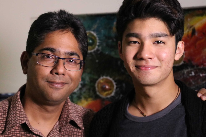 Radheya Jegatheva with his father Jay Jay, who is one of his biggest supporters.