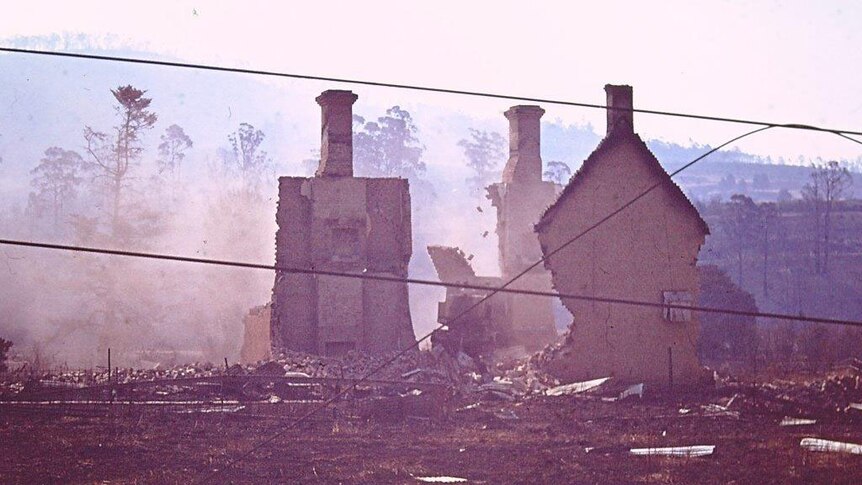 Demolition after the fires at Snug