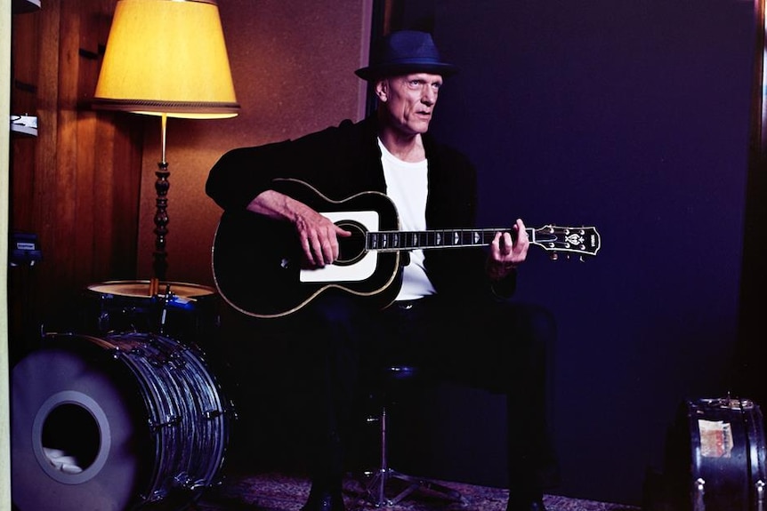 The publicity photo for Peter Garrett's 2016 solo tour.