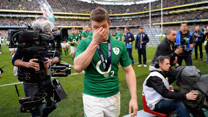 Ireland's Brian O'Driscoll walks from Landsdowne Road after his last home international.