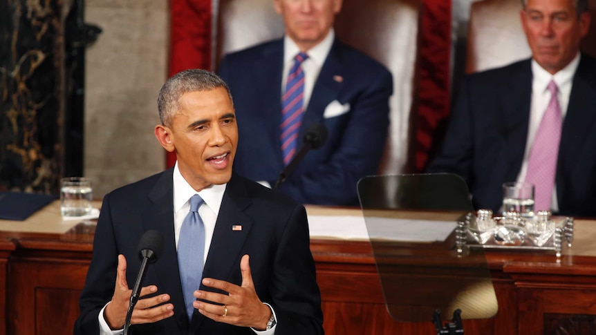 US president Barack Obama delivers his State of the Union address