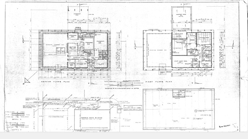 Floor plans of a building.