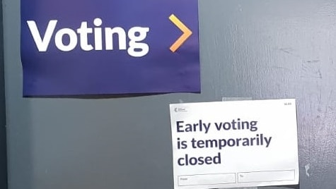 A pre-poll station closed in Riverstone