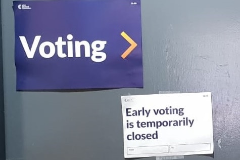 A pre-poll station closed in Riverstone