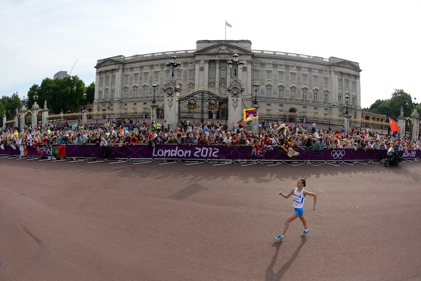 Russia's Olga Kaniskina on the way to an Olympic silver medal in women's 20km walk in London 2012.